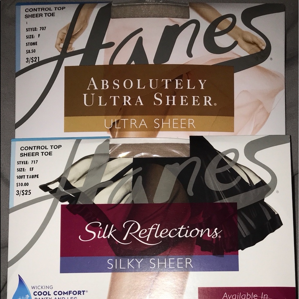 Hanes Brand NWT Control Top/Sheer Toe Panty Hose